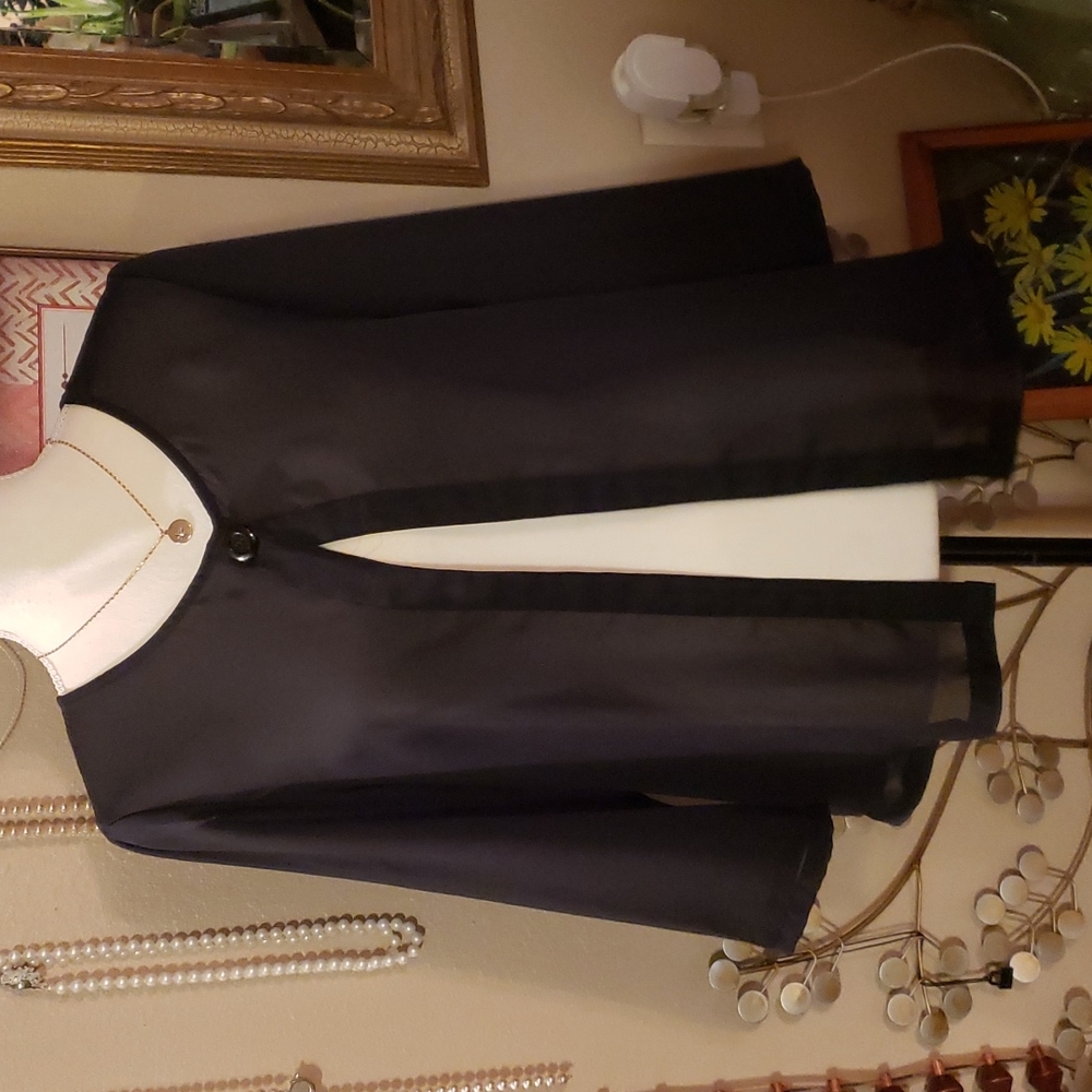 Wave Black Cover Cardigan Size Large